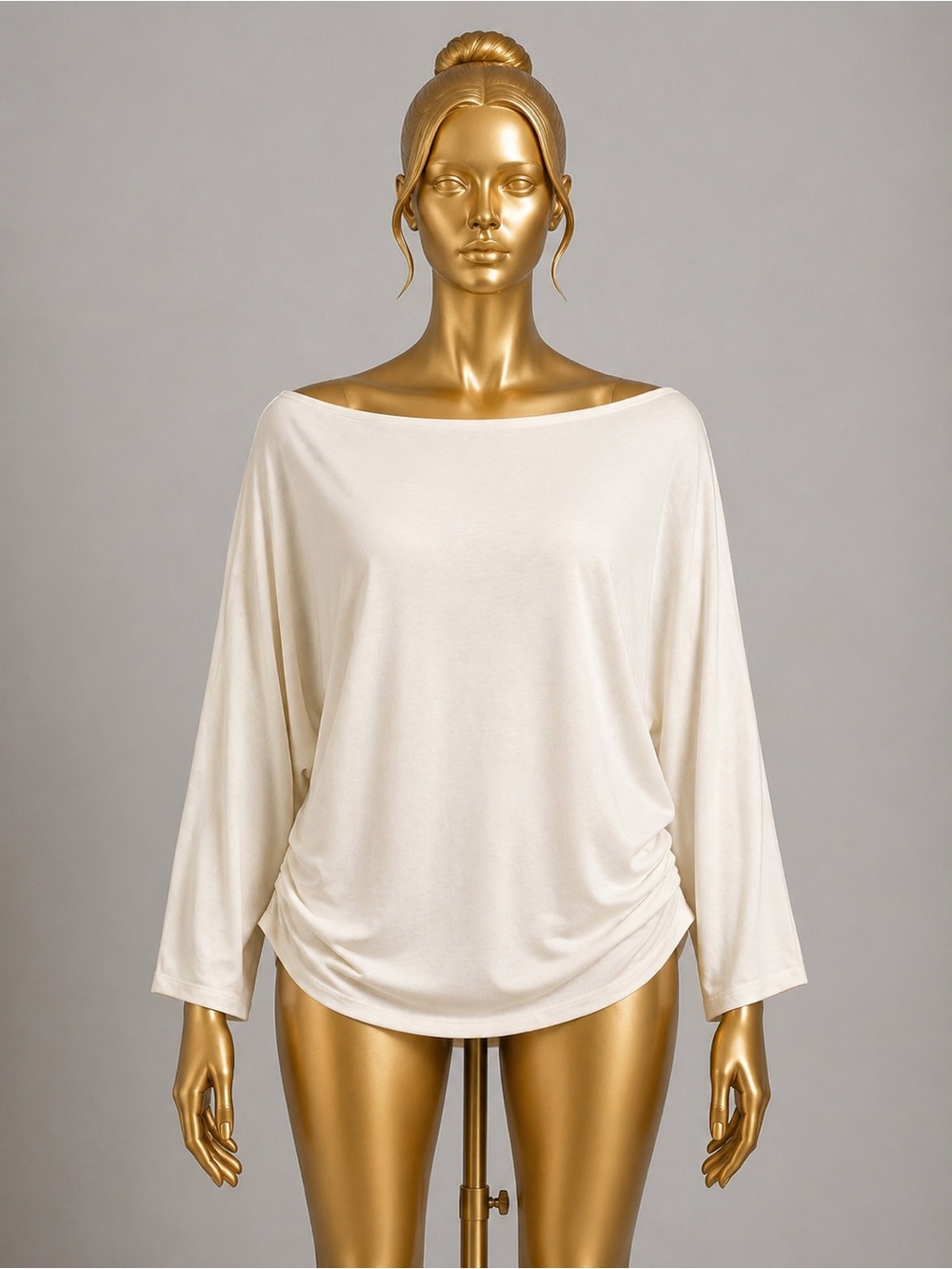 Boatneck Dolman Sleeve Tunic in Ivory